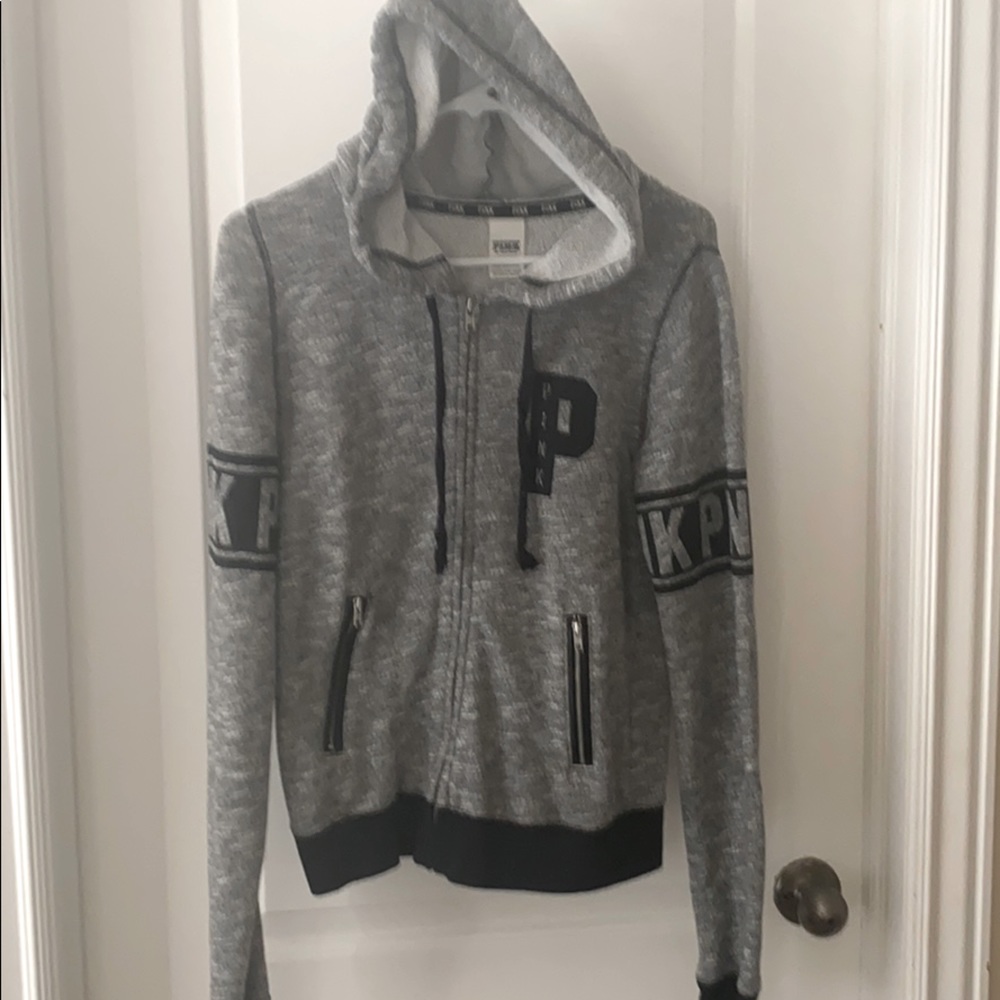 Pink brand zip up hoodie